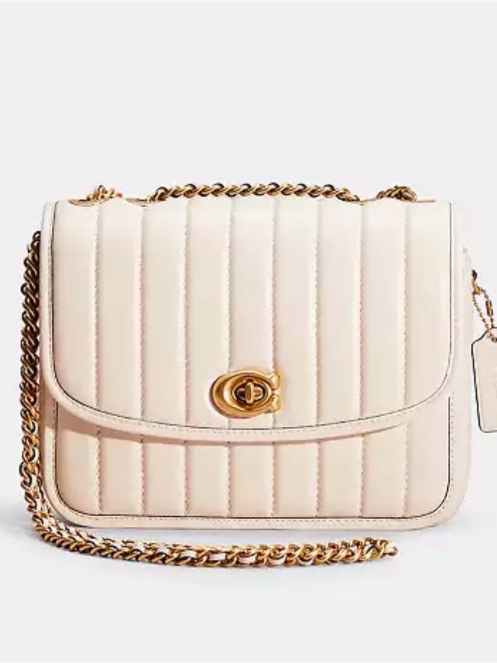 Coach Madison Shoulder Bag With Quilting in chalk off white with charm - Picture 8 of 16
